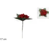 DUE ESSE CHRISTMAS Fiori>Spillone Con Foglie E Bacche Rosse 17 Cm