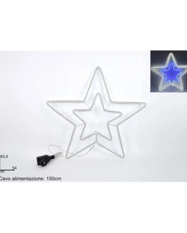 DUE ESSE CHRISTMAS Luci>Stella Luminosa Neon Bianco Freddo 54Cm