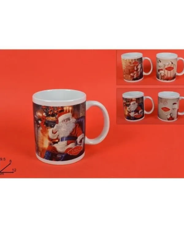 DUE ESSE CHRISTMAS Addobbi Casa E Ambiente>Tazza Natalizia Con Stampa Babbo Natale 12Cm